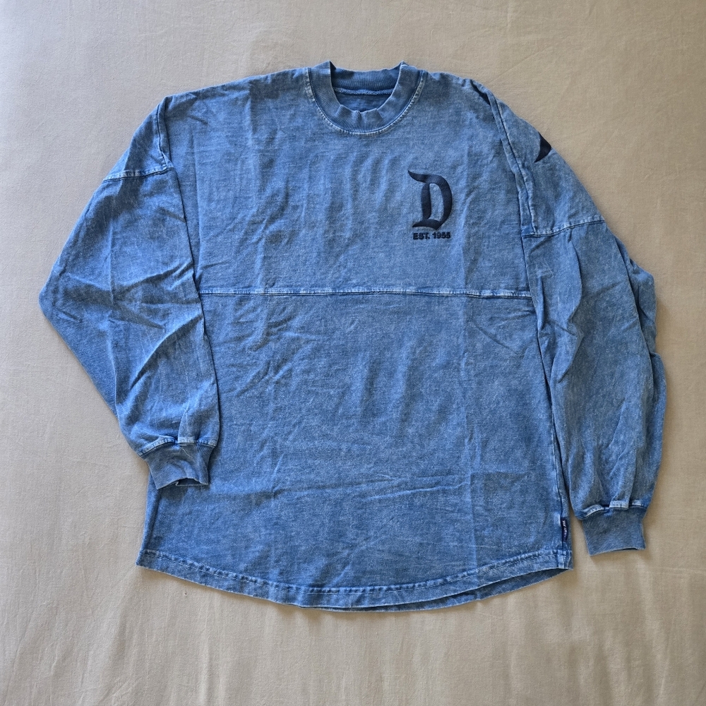 Disneyland Denim Acid Wash Blue Spirit Jersey Disney Parks, M